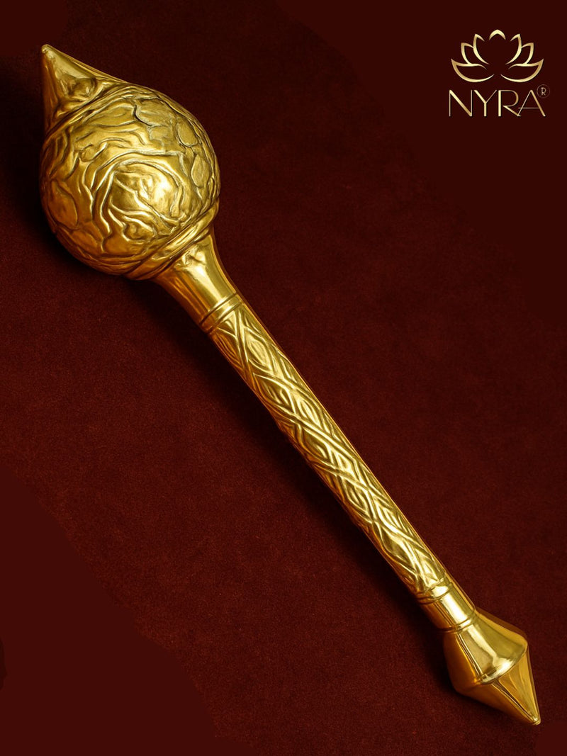Brass/Peetal Hanuman Ji Gada – Decorative Gada