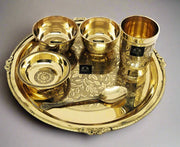 Traditional Brass Dinner Thali Set – Kitchen Utensil