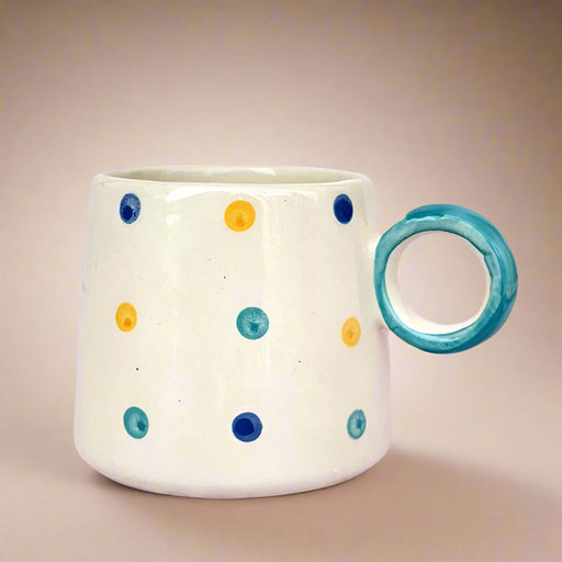 Nurture India Bright Playful Polka Dot Mug Large 15-oz