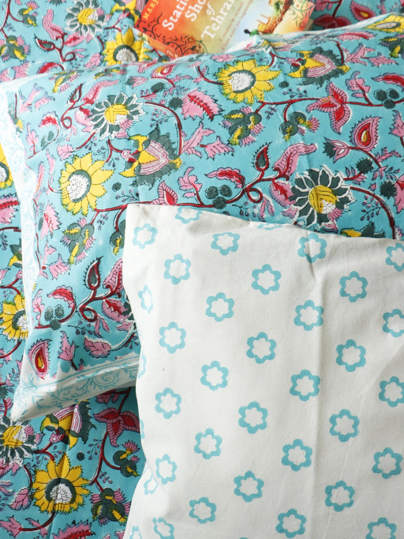 local-kala-haryali-handblock-bedsheet-100x108-inches
