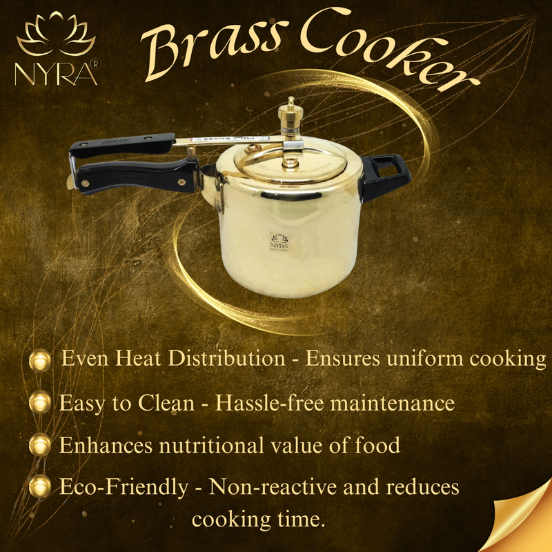 Pure Brass Cooker with Kalai/Tin Coating-Inner Lid Pressure Cooker – Kitchen Utensil