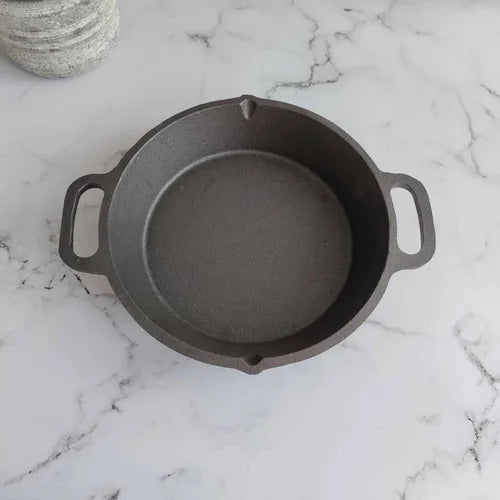 Cast Iron Loop-Round Skillet, Pan (Dual Handle) – Cast Iron Skillet