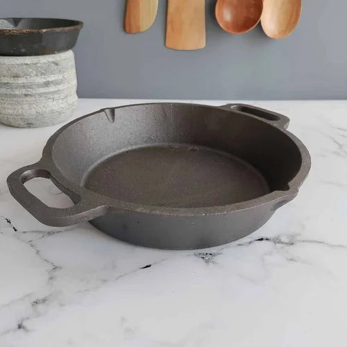 Cast Iron Loop-Round Skillet, Pan (Dual Handle) – Cast Iron Skillet