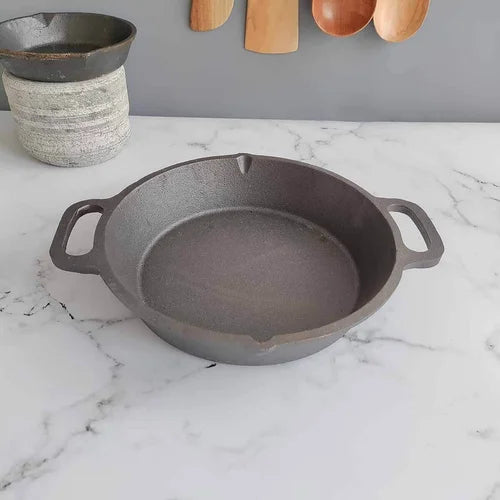 Cast Iron Loop-Round Skillet, Pan (Dual Handle) – Cast Iron Skillet