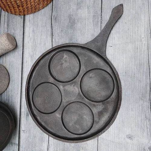 Cast Iron Mini Uthappam Pan - 4 Cavities – Cooking Pan
