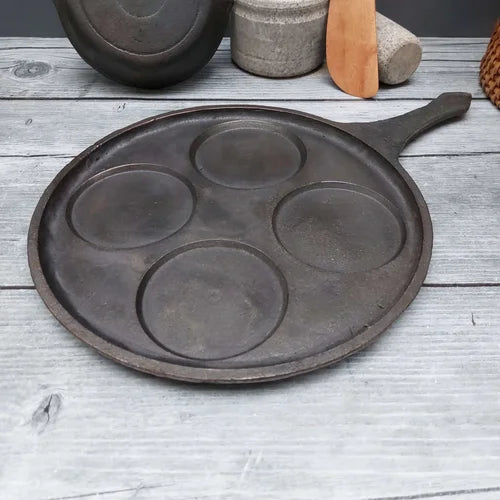 Cast Iron Mini Uthappam Pan - 4 Cavities – Cooking Pan