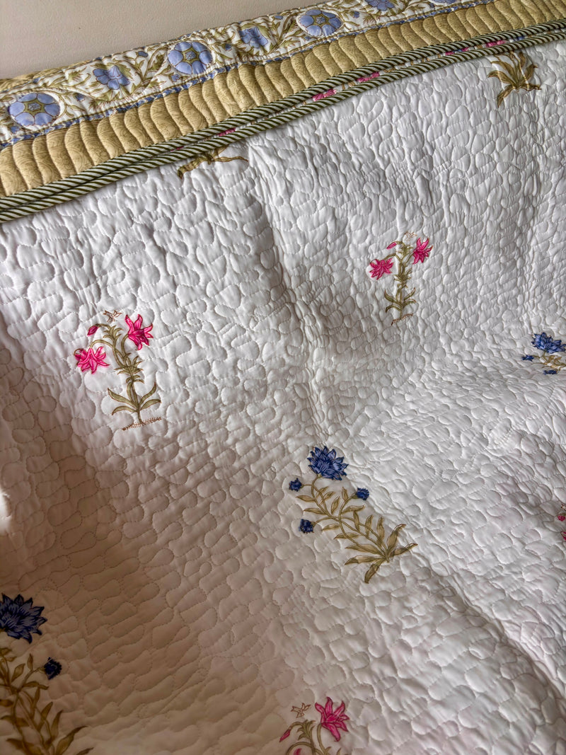 aenak-pink-blue-floral-handblock-printed-reversible-quilted-cotton-bedcover-set-105x108