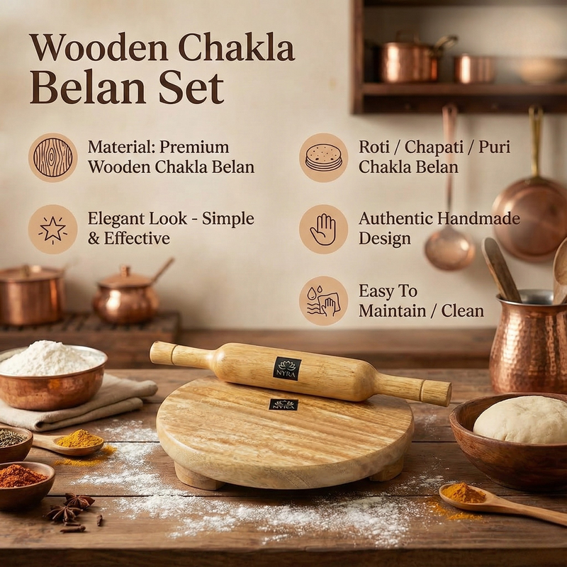 Wooden Belan and Chakla Set for Kitchen – Kitchen Utensil