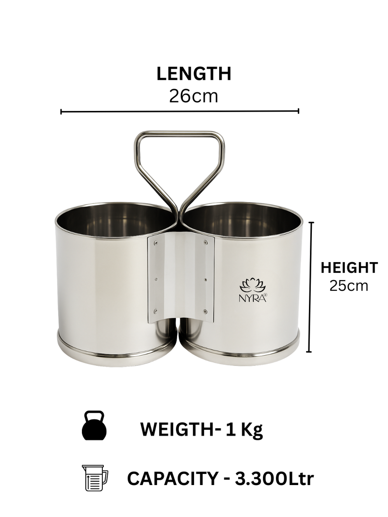 Stainless Steel Chaumukha/Chougadha Vegetable Holder with Handle – Kitchenware