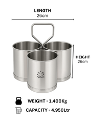 Stainless Steel Chaumukha/Chougadha Vegetable Holder with Handle – Kitchenware
