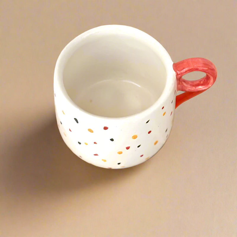 Nurture India Colourful Dots Ceramic Coffee Cup 12-oz