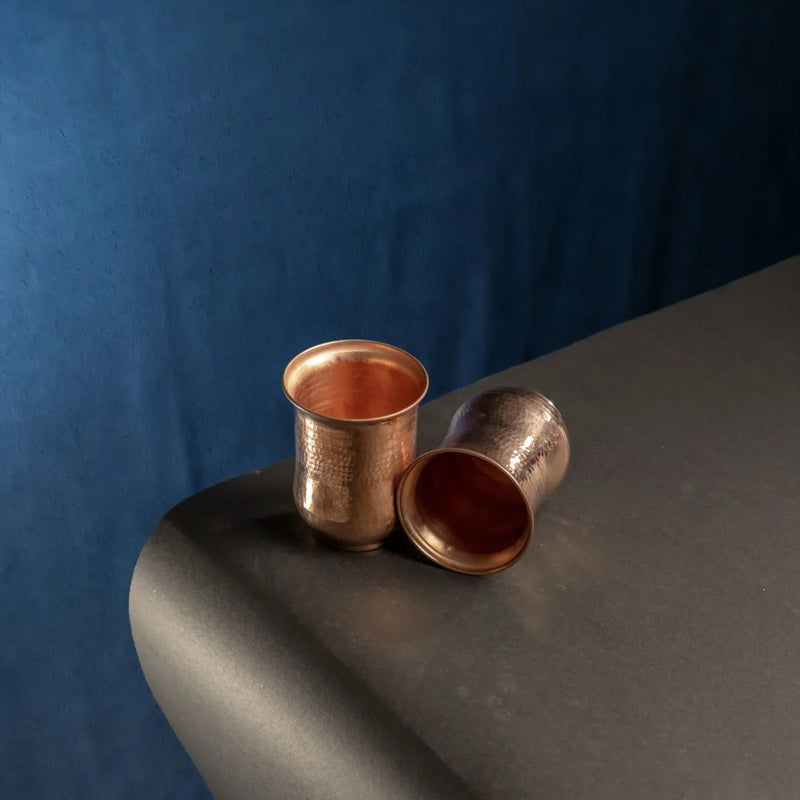 Copper Water Curved Jug: Traditional Design with 4 Glasses – Copper Water Jug