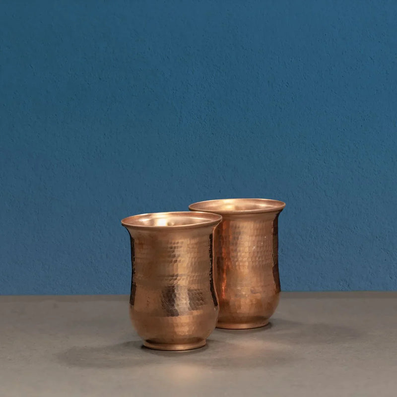Copper Water Curved Jug: Traditional Design with 4 Glasses – Copper Water Jug