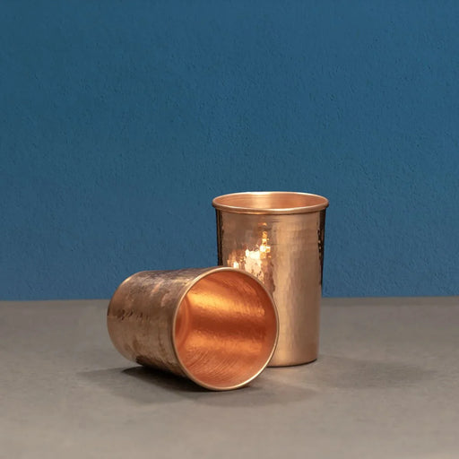 Copper Water Tumbler-Glass Set – Copper Drinking Glass Set