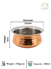 Stainless Steel Handi Bowl with Rose Gold Finish – Serving Bowl
