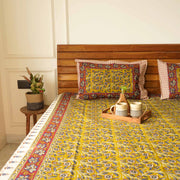 local-kala-kalamkari-mehandi-flat-fitted-bedsheet-90x108-inches