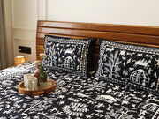 local-kala-black-and-white-village-flat-i-fitted-bedsheet-90x108-inches