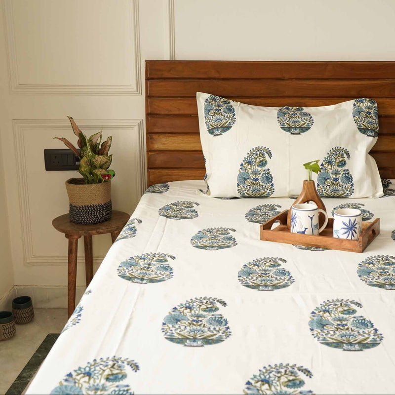 local-kala-neeli-kali-flat-fitted-bedsheet-108x108-inches