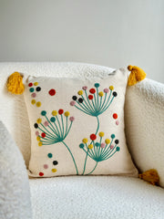 Nurture India Dandelion Dreams Embroidered Cushion Cover 16x16