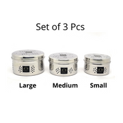 Stainless Steel Coriander Storage Box with Air Ventilation Holes  (Set of 3)– Storage Container