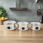 Stainless Steel Coriander Storage Box with Air Ventilation Holes  (Set of 3)– Storage Container