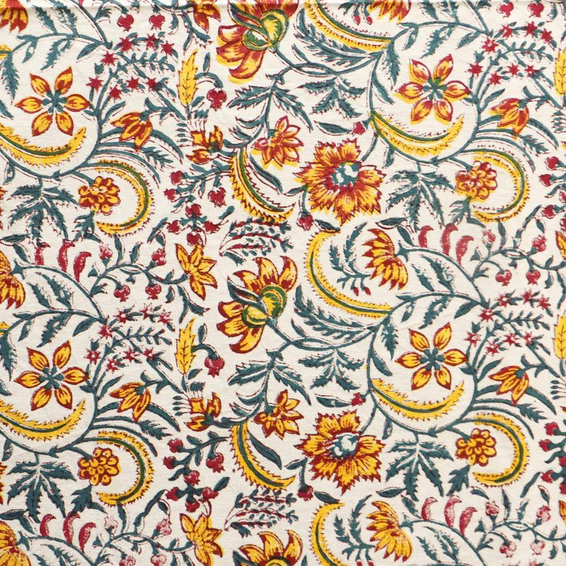 local-kala-masakali-yellow-handblock-bedsheet-100x108-inches