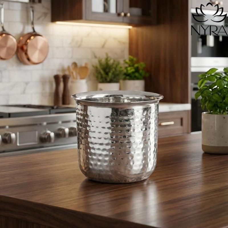Premium Stainless Steel Hammered Deep Water Gunj - 6 Sizes – Kitchen Utensil