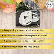 Stainless Steel Square Coriander Storage Container – Storage Container