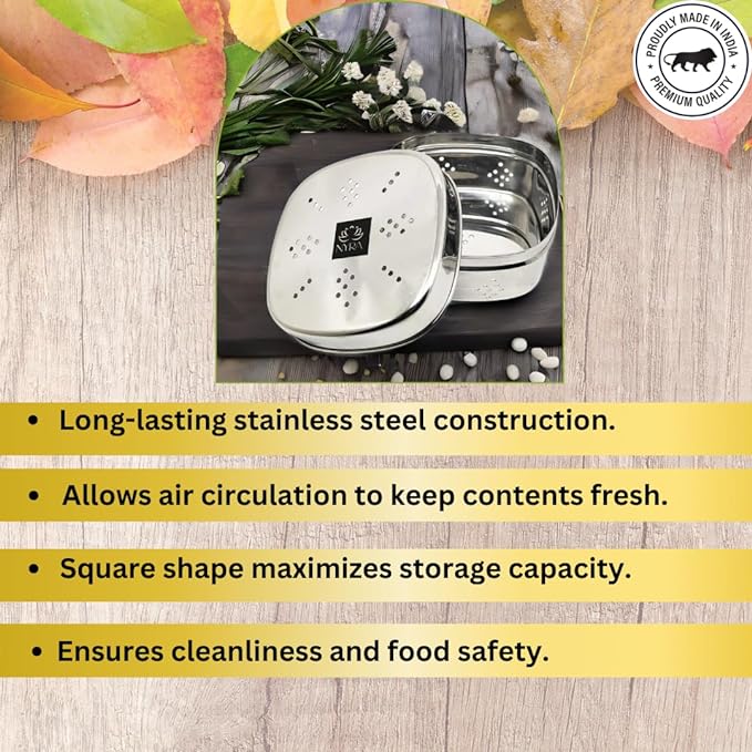 Stainless Steel Square Coriander Storage Container – Storage Container