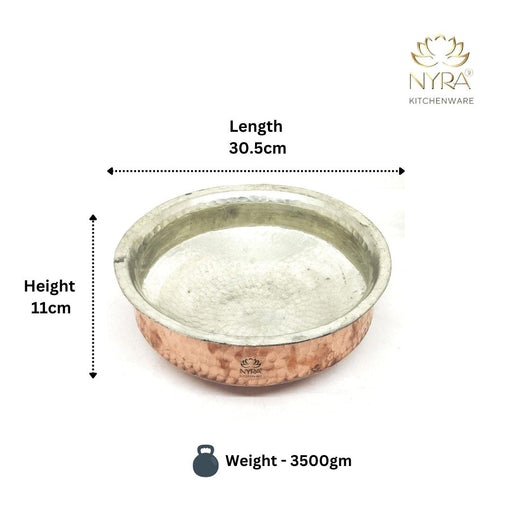 Premium Hammered Copper Lagan/Cooking Pot with Kalai/Tin Coating – Kitchen Utensil