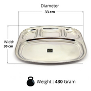 Stainless-Steel rectangle-shaped Bhojan Thali – Kitchen Utensil