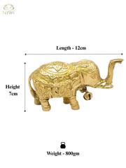 Handcrafted Pure Brass Elephant Figurine with Bell – Kitchenware