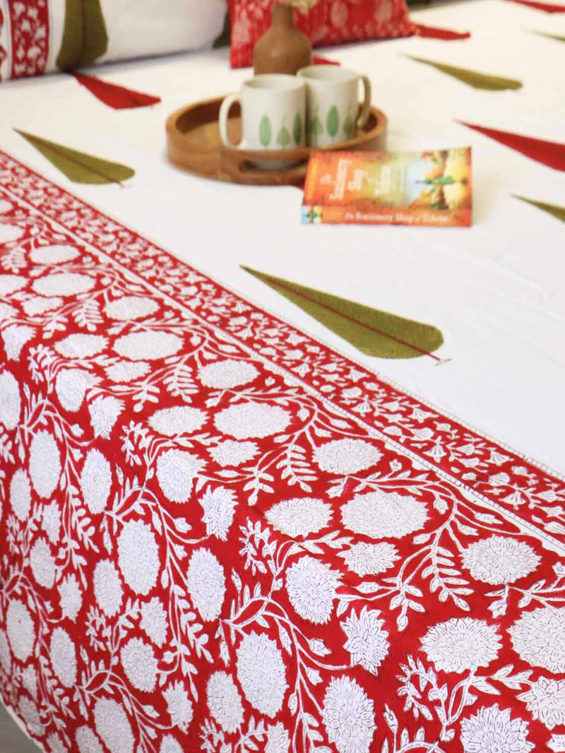 local-kala-red-pine-hand-block-bedsheet-108x108-inches