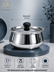 nyra-kitchenware-stainless-steel-serving-handi-with-lid-glossy-mirror-finish-serving-pot-curry-gravy-dal-sabzi-rice-biryani-serving-bowl-easy-grip-knob