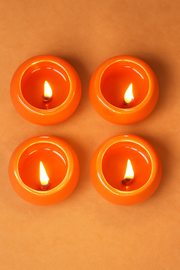 Nurture India Saffron Glow Diya s 4-Piece Set