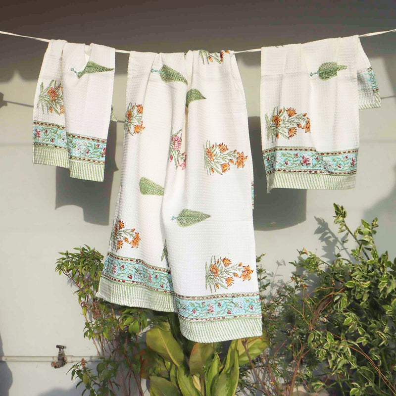 local-kala-handblock-printed-waffle-towel-set-of-3-bagh