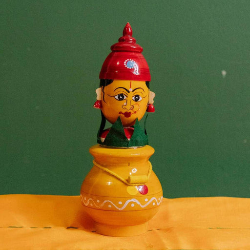 Wooden Kalash with Lakshmi – Deity Idol