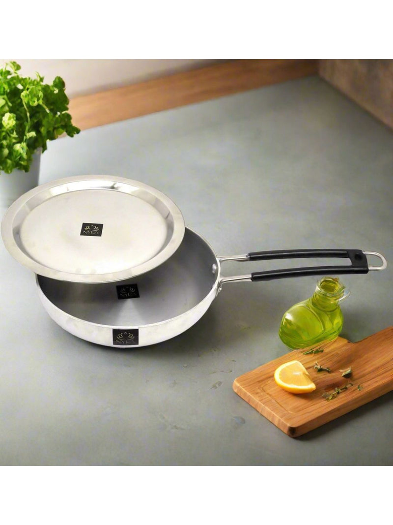 Aluminum Induction Fry Pan with Stainless-steel lid 