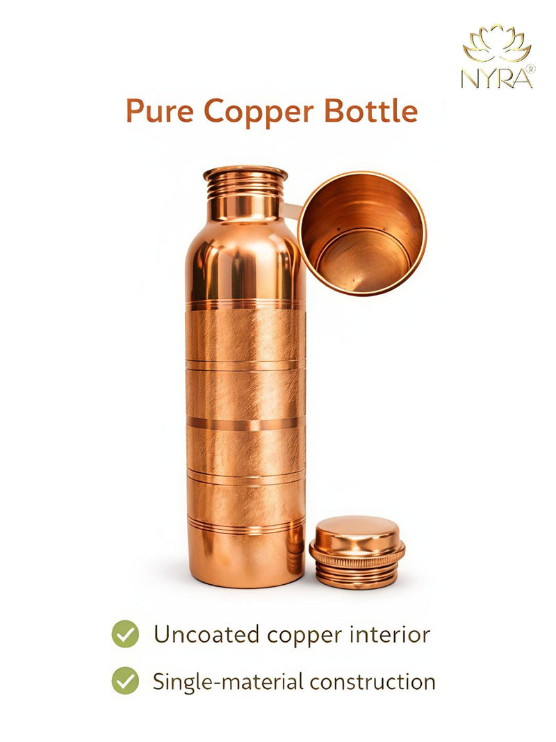 Pure Copper Water Bottle with silver touch – Copper Water Bottle