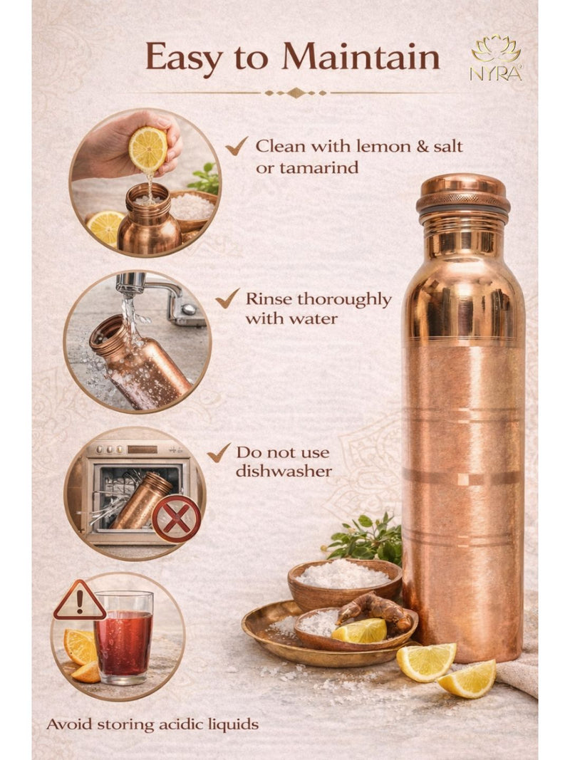 Pure Copper Water Bottle with silver touch – Copper Water Bottle