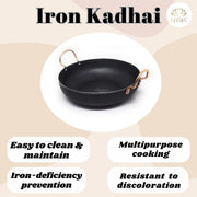 Pure Iron Wok/Deep Kadhai with – Cooking Wok
