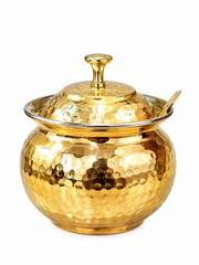 nyra-kitchenware-pure-brass-hammered-ghee-pot-with-kalai-tin-coating-lid-spoon-premium-ghee-storage-container