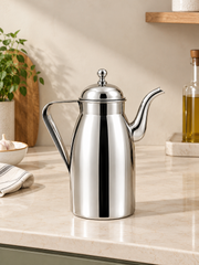 nyra-kitchenware-1-litre-stainless-steel-oil-dispenser-with-glossy-silver-finish-covered-lid-side-handle-and-long-pouring-spout-a-practical-kitchen-essential-for-oil-and-ghee
