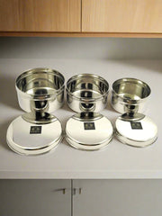 Stainless-Steel Box Round Storage Container (Gol Dibbi/Dabba) – Storage Container