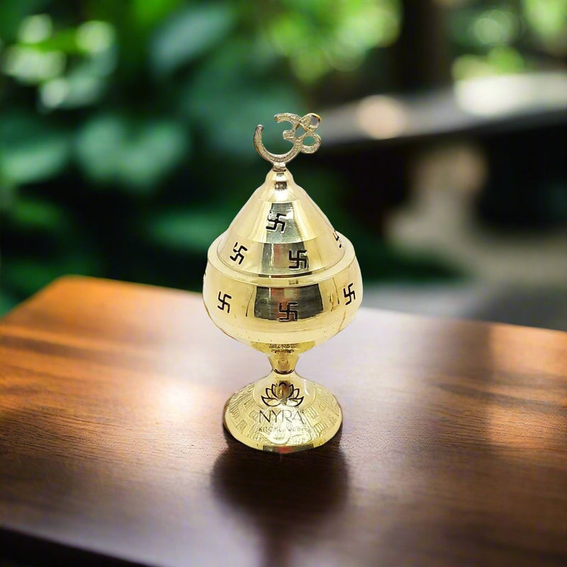Pure Brass/Peetal Swastik Diya for Puja – Kitchen Utensil