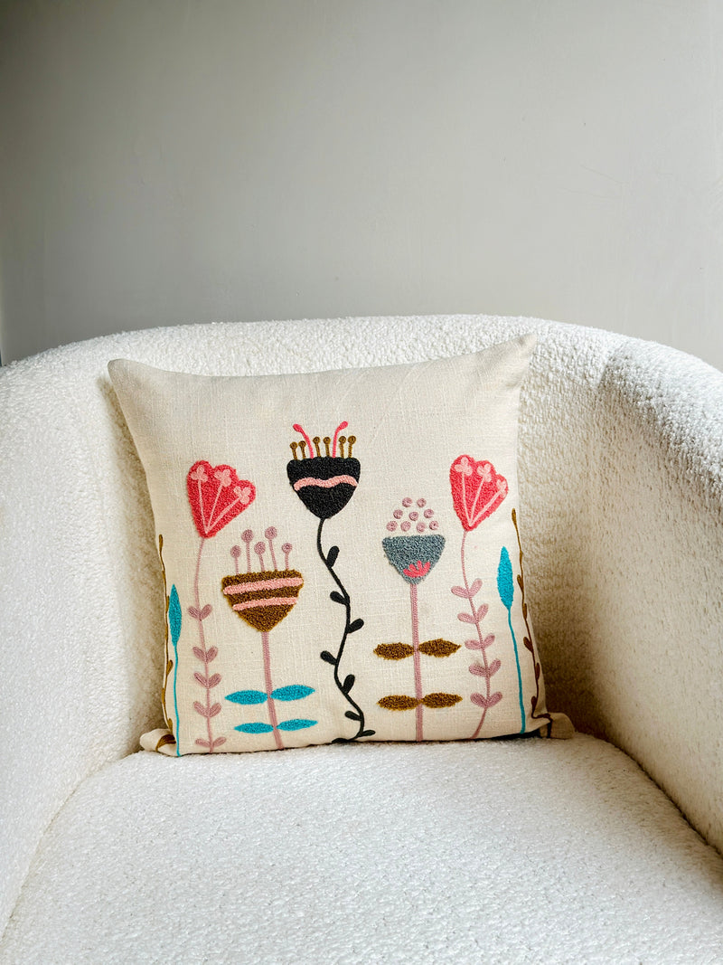 Nurture India Abstract Embroidered Cushion Cover
