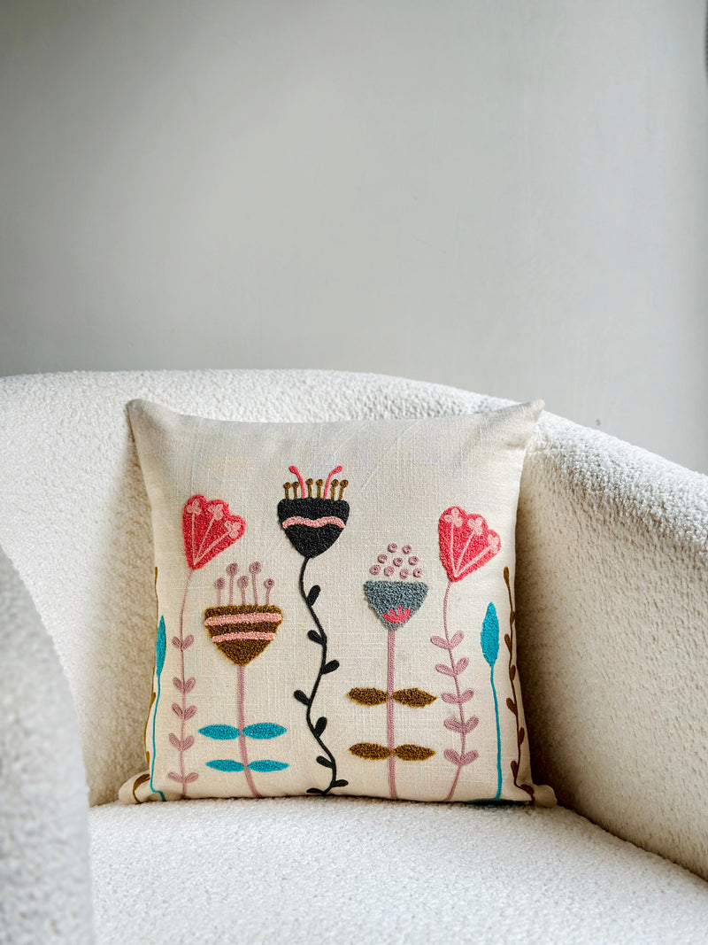 Nurture India Abstract Embroidered Cushion Cover