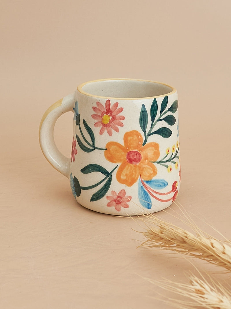 Nurture India Floral Mugs Two Tealight Gift Box 2-Piece Set