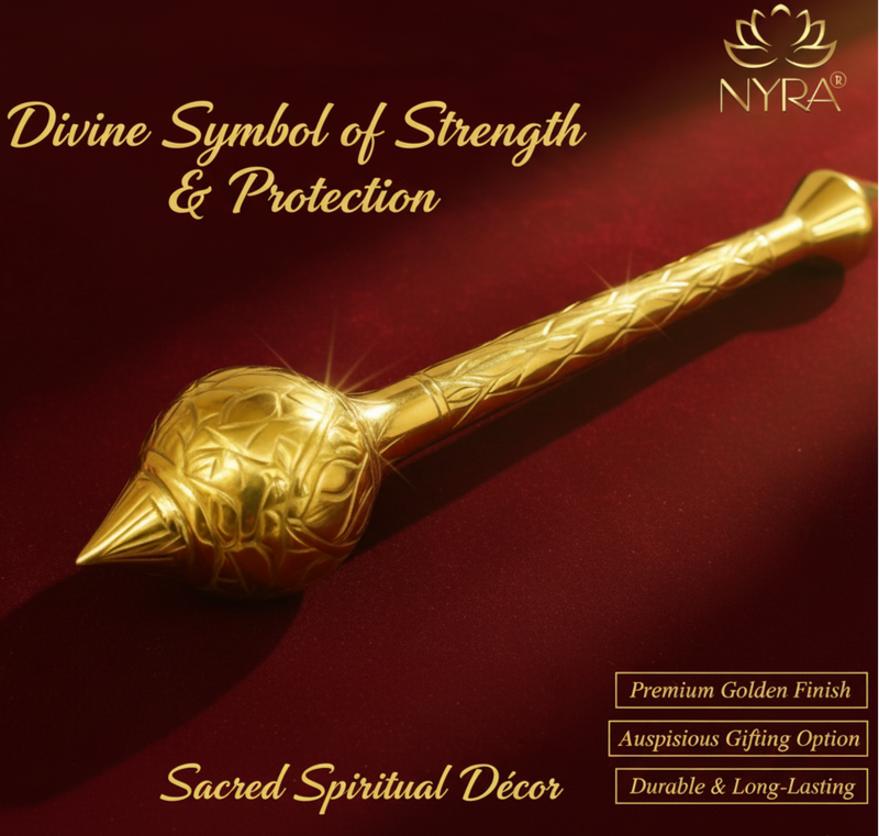 Brass/Peetal Hanuman Ji Gada – Decorative Gada
