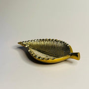Nurture India Gold Beetle Leaf Inspired Decorative Plate